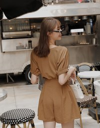 Elevated Casual Paperbag-Waist Pleated Shorts