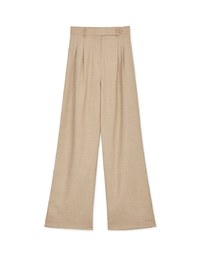 Side-button Detailed Pleated Suit Pants