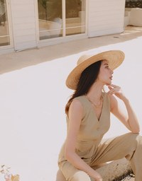 Side-button Detailed Pleated Suit Pants