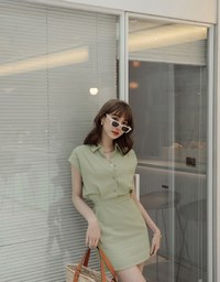 Edgy Chic Button Up Shirt Mini Dress