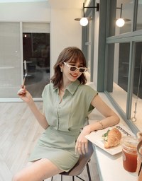 Edgy Chic Button Up Shirt Mini Dress