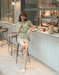 Edgy Chic Button Up Shirt Mini Dress