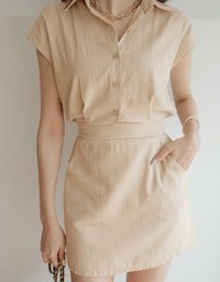 Edgy Chic Button Up Shirt Mini Dress