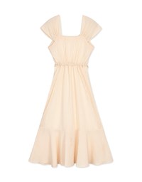 2WAY Striped Buttoned Splice Maxi Dress (With Belt)