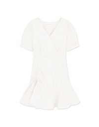 Side Scrunch Gingham Ruffled Hem Mini Dress