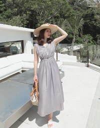 Ethereal Tie-Back Scrunch Sleeveless Maxi Dress