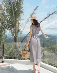 Ethereal Tie-Back Scrunch Sleeveless Maxi Dress