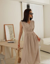 Ethereal Tie-Back Scrunch Sleeveless Maxi Dress