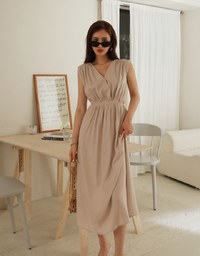 Ethereal Tie-Back Scrunch Sleeveless Maxi Dress