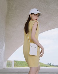 【Vacanza 】Simple Sleeveless Mini Dress With Shoulder Pads