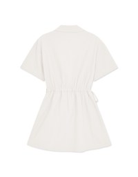 【Vacanza】Laidback Side Dual-Drawstring Mini Shirt Dress