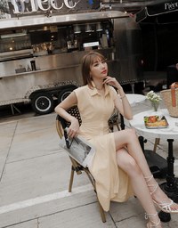 Cotton Linen Sleeveless Shirt Maxi Dress