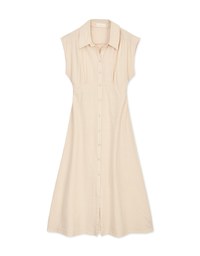 Cotton Linen Sleeveless Shirt Maxi Dress