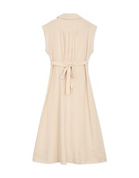 Cotton Linen Sleeveless Shirt Maxi Dress