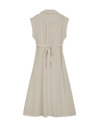 Cotton Linen Sleeveless Shirt Maxi Dress