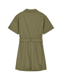 Paperbag-Waist Splice Lapel Mini Dress (With Belt)