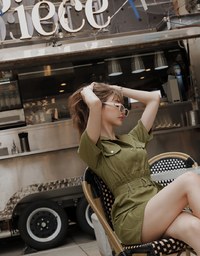 Paperbag-Waist Splice Lapel Mini Dress (With Belt)