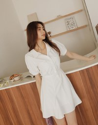 Feminine Aesthetic Mini Shirt Dress