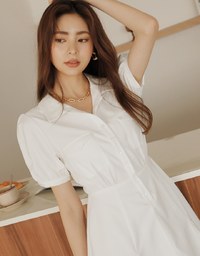 Feminine Aesthetic Mini Shirt Dress