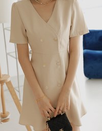 Double Ruffled Splice MIni Dress
