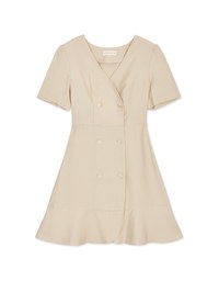 Double Ruffled Splice MIni Dress