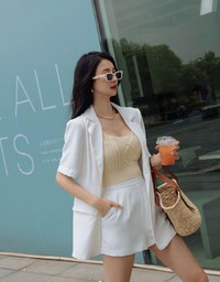 Edgy Smart Cooling Suit Blazer (With Shoulder Pads)