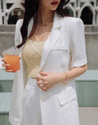 Edgy Smart Cooling Suit Blazer (With Shoulder Pads)