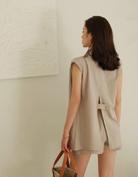 Smart Casual Back Slit Suit Vest (With Shoulder Pads)