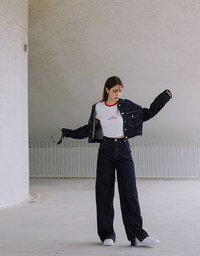 【Vacanza】Modern Chic Denim Jeans Crop Blazer Jacket