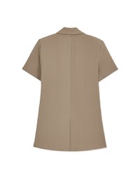 【Vacanza 】Side Straps Short-Sleeved Padded Shoulder Blazer