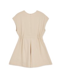 Simple Plain Pleated Sleeveless Playsuit