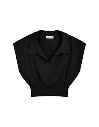 Wide Shoulder Lapel Cinched Waist Knit Top
