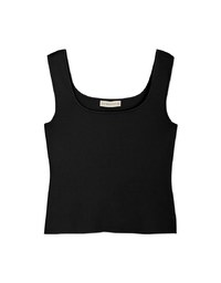 Minimalist Square Neck Knit Tank Top