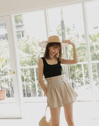 Minimalist Square Neck Knit Tank Top
