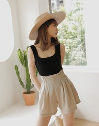 Minimalist Square Neck Knit Tank Top