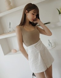 Minimalist Square Neck Knit Tank Top