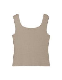Minimalist Square Neck Knit Tank Top