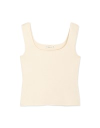 Minimalist Square Neck Knit Tank Top