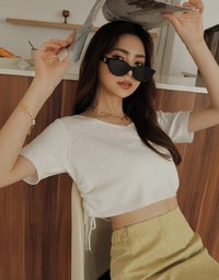 Refined Side-Drawstring Knit Top