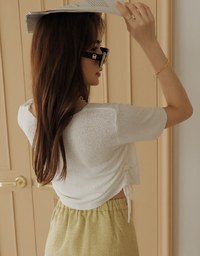Refined Side-Drawstring Knit Top
