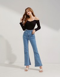 Sexy Slit Shoulder V-Neck Knit Top