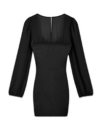Square Neck Gauze Knit Mini Dress