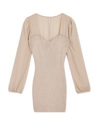 Square Neck Gauze Knit Mini Dress
