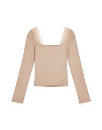 Square Neck Patchwork Crop Top