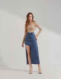 Square Neck Patchwork Crop Top