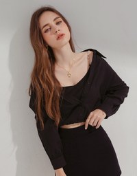 2Way Trendy Bead Chain Fake Two Piece CropTop