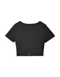 U Neck Low Cut Crop Track Top