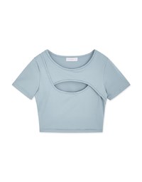 U Neck Low Cut Crop Track Top