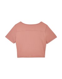 U Neck Low Cut Crop Track Top