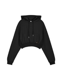 Hooded Drawstring Crop Sweatshirt